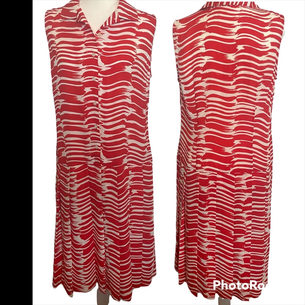 Cabi red and white sleeveless dress great condition size M